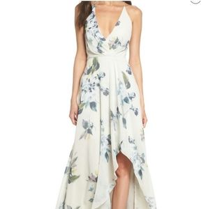Jenny Yoo Farrah Halter Floral Gown
